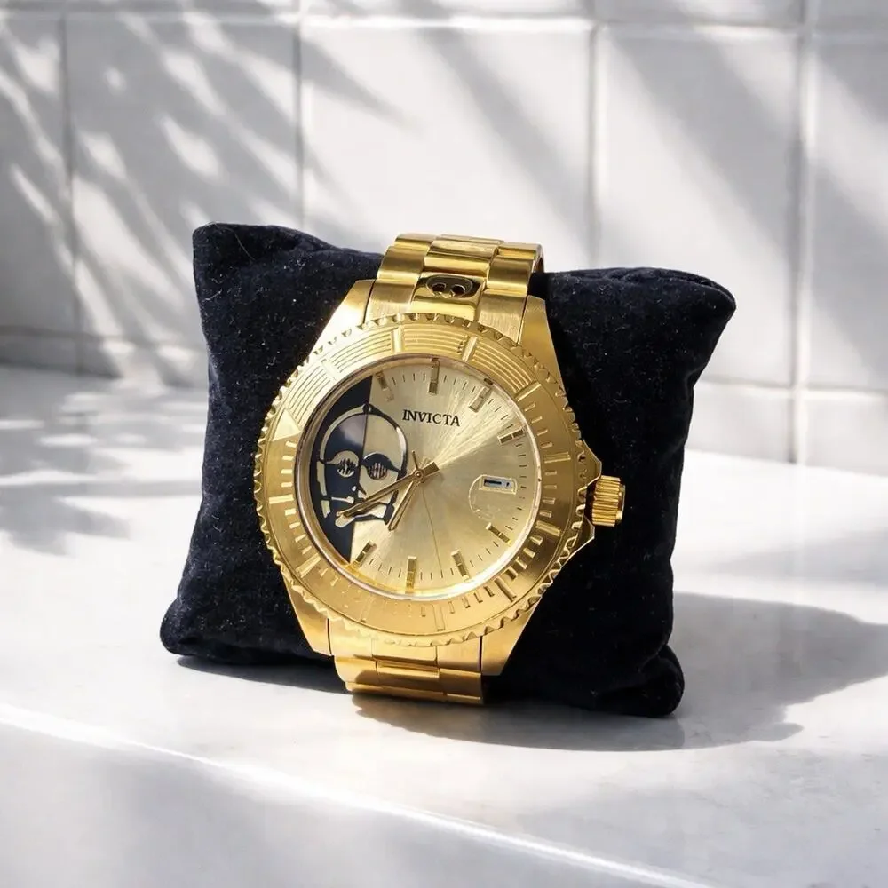 Invicta Star Wars C-3PO Limited Edition 47mm Automatic NH35A Gold Tone Watch 261